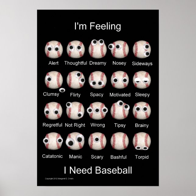 Poster des émotions de baseball (Devant)