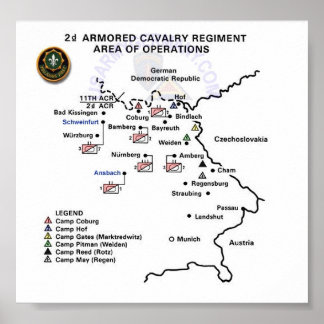 Poster des emplacements de la 2e RCA