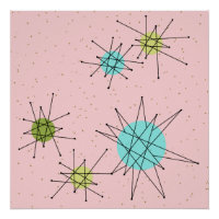 Poster des étoiles atomiques rose