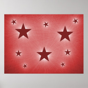 Poster des étoiles rouges foncées dans le ciel noc