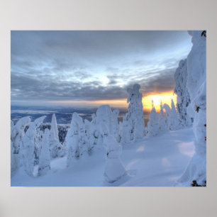 Poster Des fantômes au coucher du soleil à Whitefish Mo