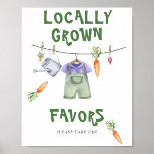 Poster des faveurs du baby shower cultivé localeme