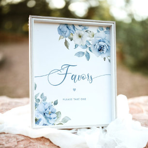 Poster Des faveurs florales bleues Dusty s'il vous plaît 