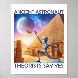 Poster Des Femmes Yoga D'Anciens Astronautes Théoristes D
