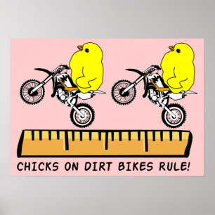 Poster Des filles à moto tout terrain règnent sur l'affic