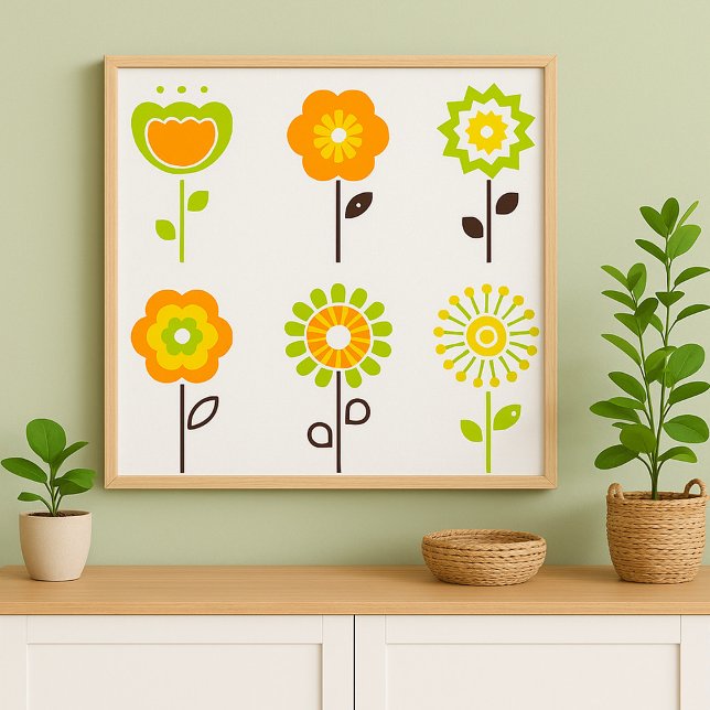 Poster des fleurs rétro (Créateur téléchargé)