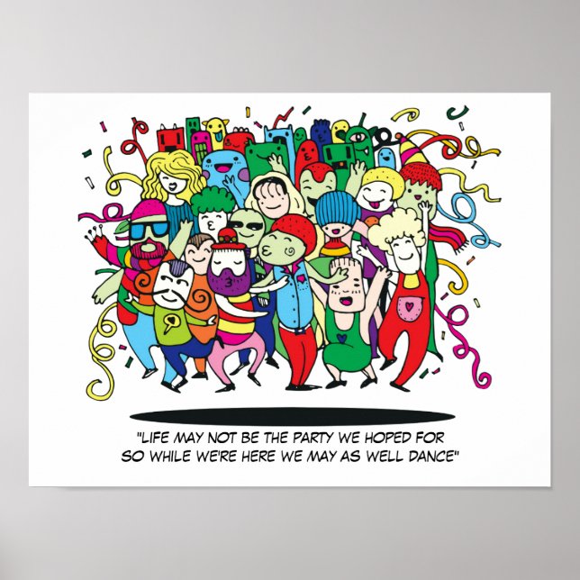 Poster Des gens illustrés dansant (Devant)