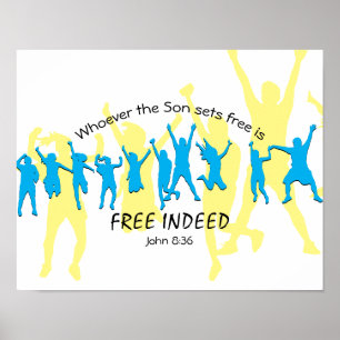 Poster DES GENS LIBRES Dansant   John 8:36 Personnalisé