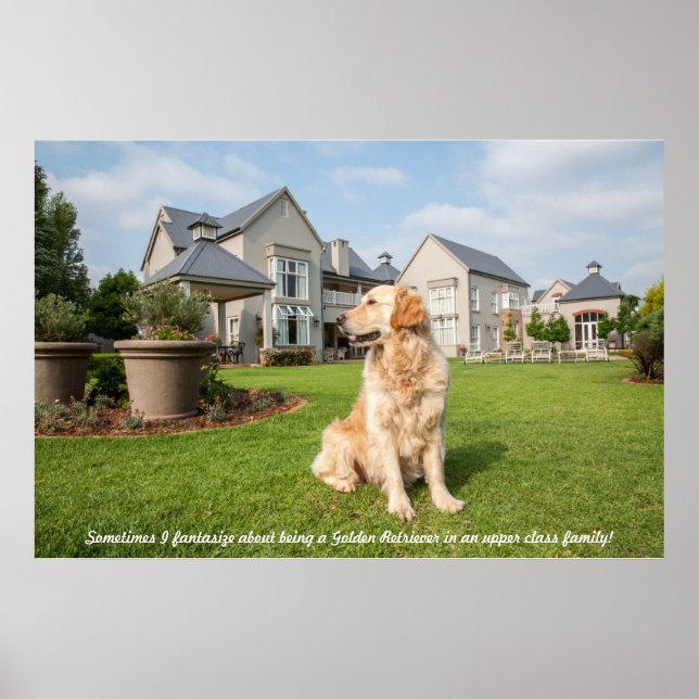 Poster des Goldenen Reisenden im Garten mit Zitat (Vorne)