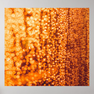 Poster Des gouttes orange sur verre, arrière - plan abstr
