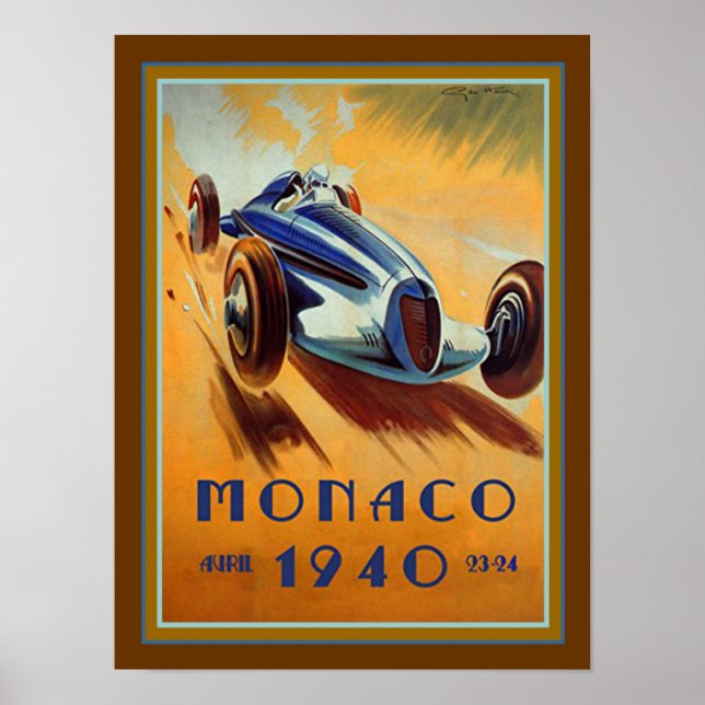 Poster des Grand Prix von Monaco 1940 (Vorne)