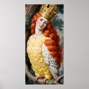 Poster des Harpyien-Mädchens mit orangenem Haar