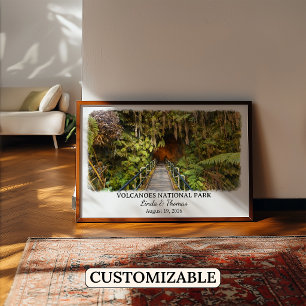 Poster des Hawaii Vulkane Nationalparks, Aquarell,
