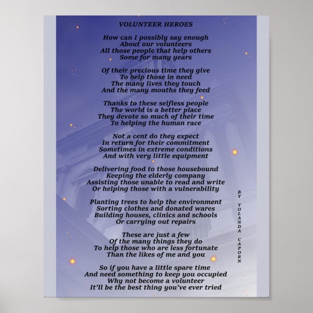 Poster des héros bénévoles (Devant)