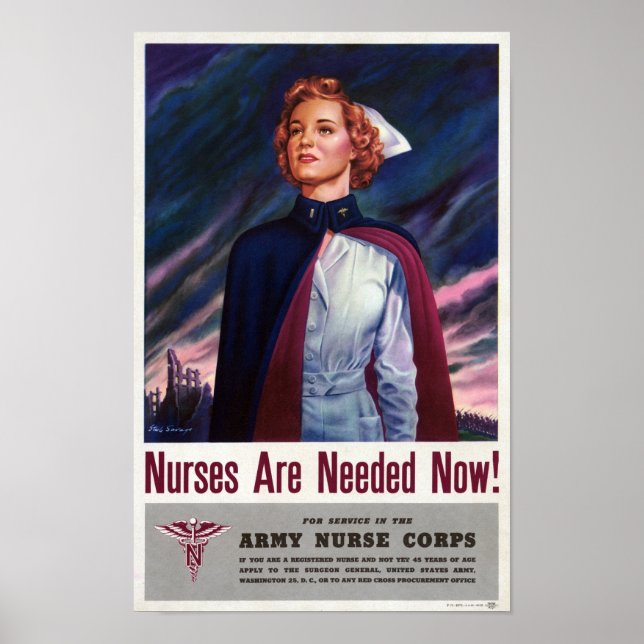 Poster Des infirmières sont nécessaires maintenant - Post (Devant)