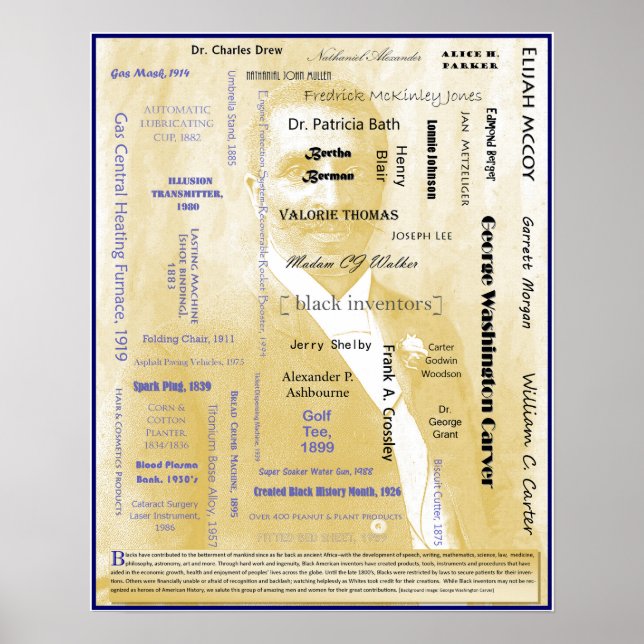 Poster des inventeurs noirs américains I (Devant)