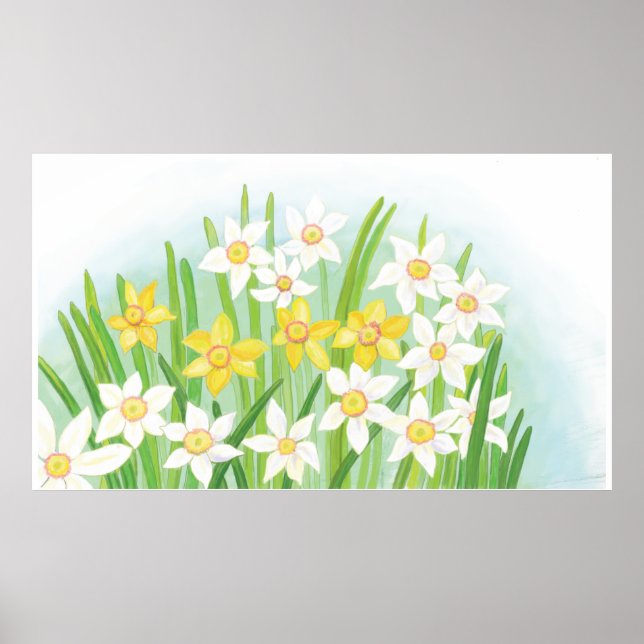 Poster des jonquilles de printemps (Devant)