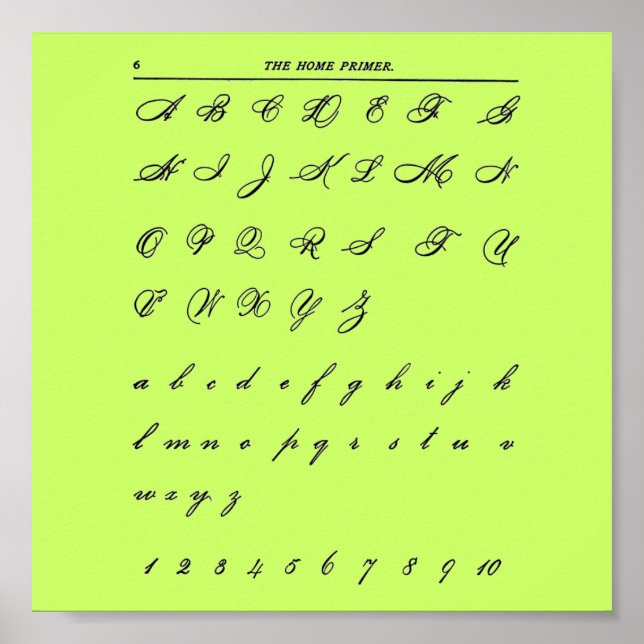 Poster des lettres cursives (Devant)