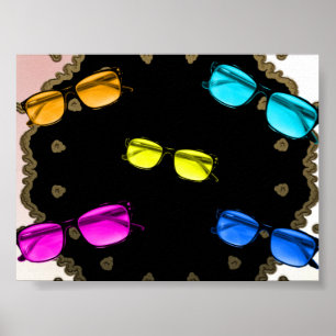 Poster des lunettes de vue colorées