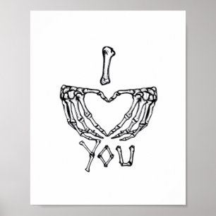 Poster Des Mains De Squelette Qui Font Un Coeur