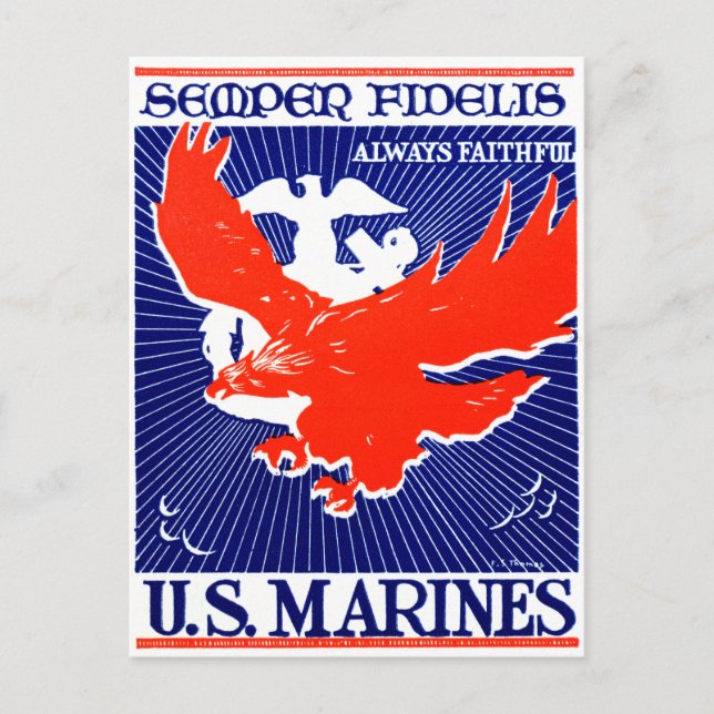 Poster des Marine Corps des Zweiten Weltkriegs Postkarte (Vorderseite)