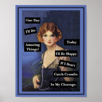 Des miettes dans mon décolleté Vintage dame drôle