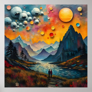 Poster Des miracles éternels de paysages aliens fantastiq