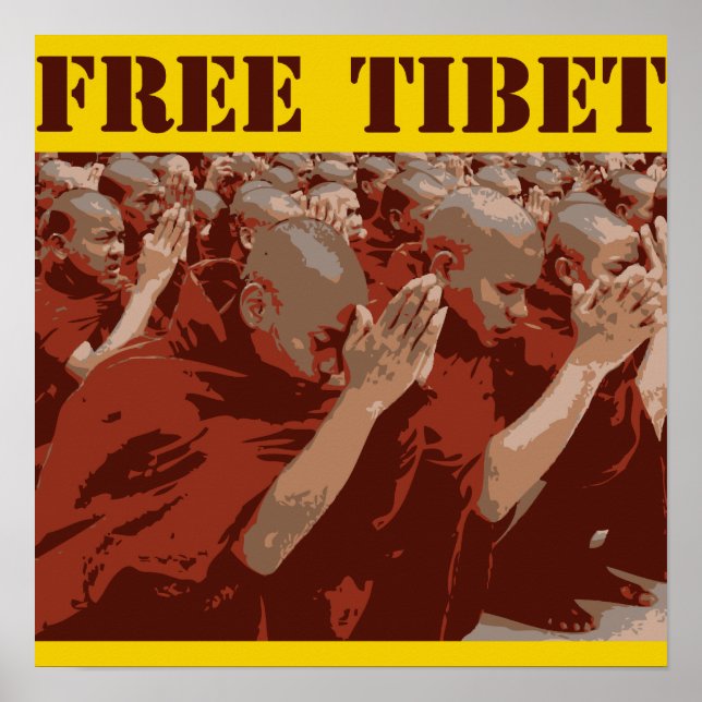 Poster des moines bouddhistes du Tibet libre (Devant)