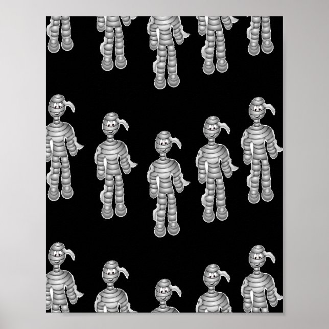 Poster Des momies joyeuses sur le noir (Devant)