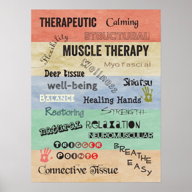 Poster des mots de thérapie musculaire (Devant)