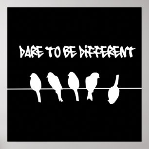 Poster Des oiseaux sur un fil - osez être différent (le