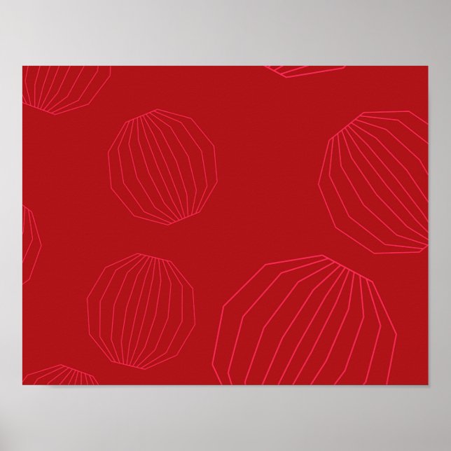 Poster Des ornements de Noël simples, modernes et fluides (Devant)