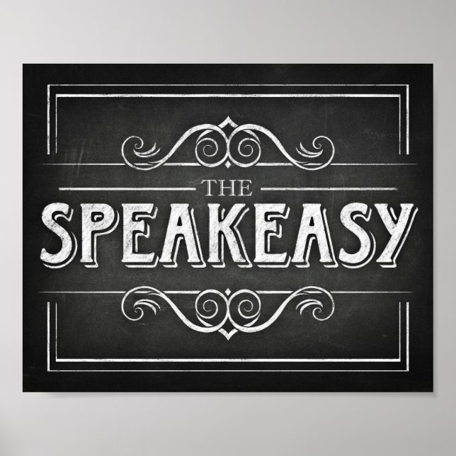 Poster des panneaux de style chalk / SPEAKEASY (Devant)