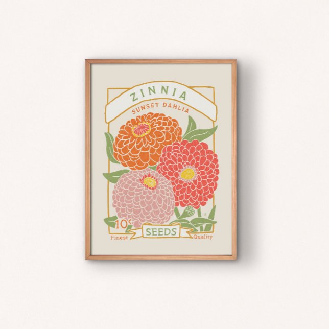 Poster des paquets de semences de Zinnia (Créateur téléchargé)
