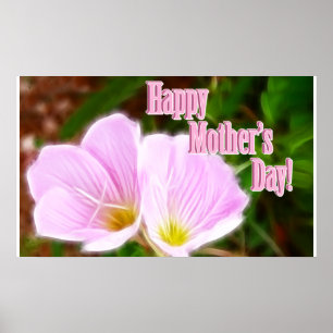 Poster Des pavots roses pour la fête des mères
