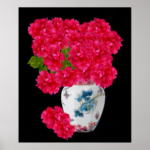 Poster des Peonies Roses Profondes