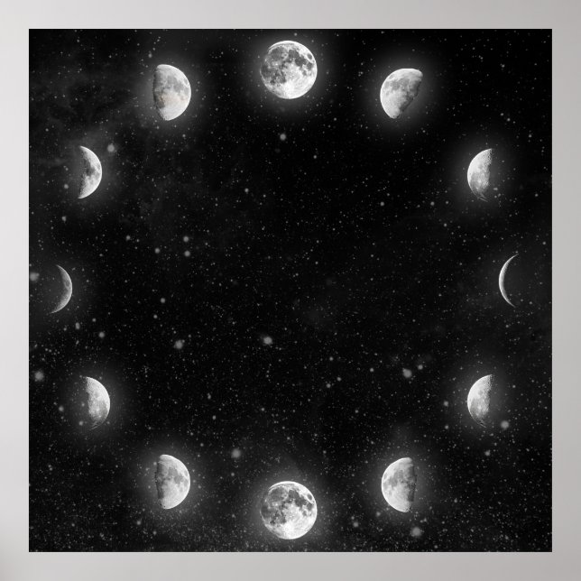 Poster des Phases de la Lune cool (Devant)