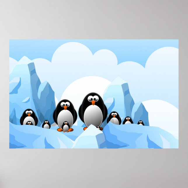 Poster des pingouins d'hiver (Devant)