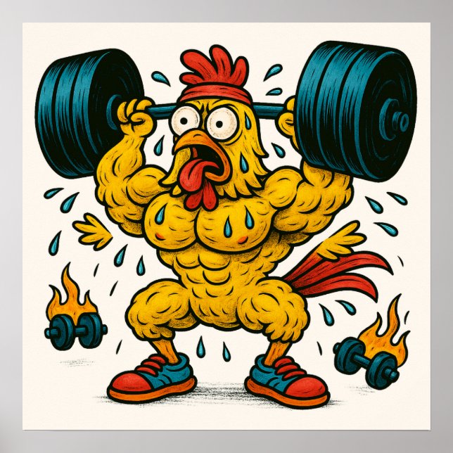 Poster des poids de levage de poulet Buff (Devant)