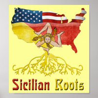 Poster des racines siciliennes américaines