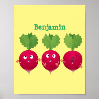 Des radis mignons chantant des légumes de dessin a