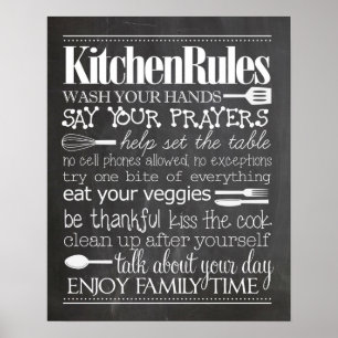 Poster des règles de cuisine