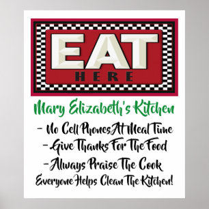 Poster des règles de cuisine