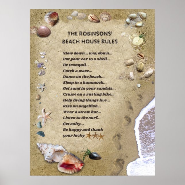 Poster des Règles de la Maison de Plage (personnal (Devant)