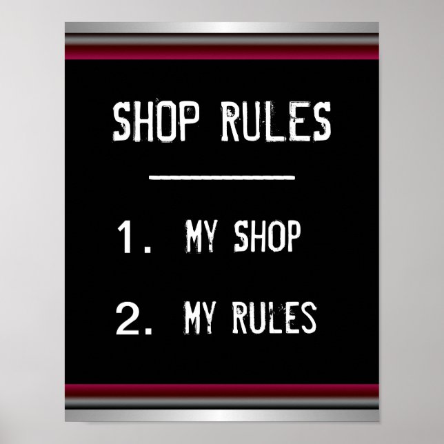 Poster des règles de magasin amusant (Devant)