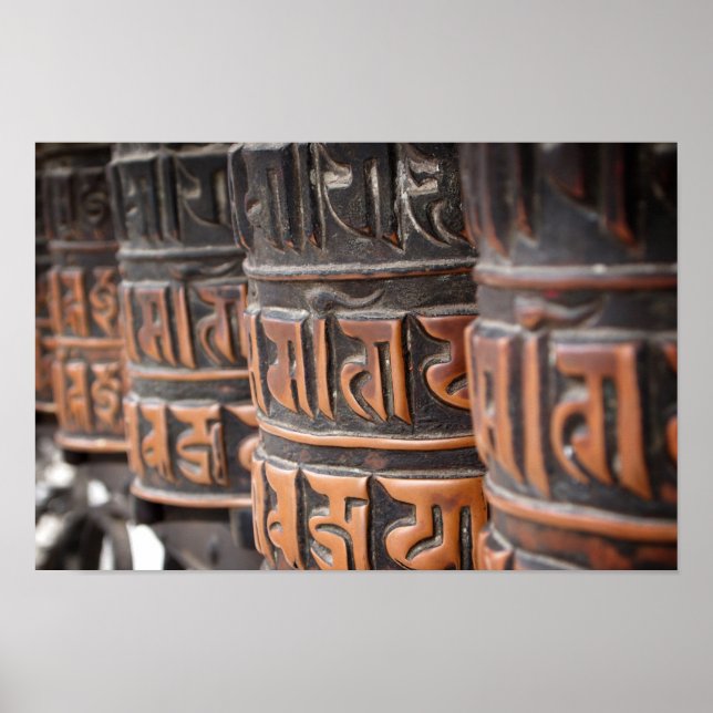 Poster des roues de prière bouddhiste (Devant)