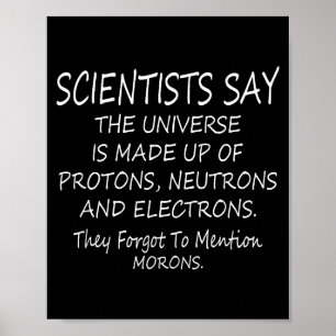 Poster Des scientifiques drôles disent que l'univers est