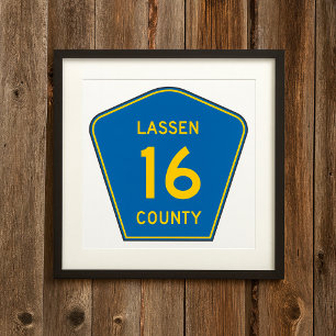 Poster des signes de la route du comté de Lassen