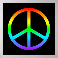 Poster des signes de paix arc-en-ciel