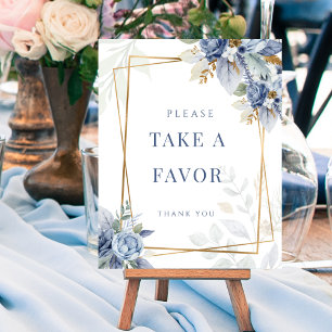 Poster des signes en faveur de la nuptiale bleu Du